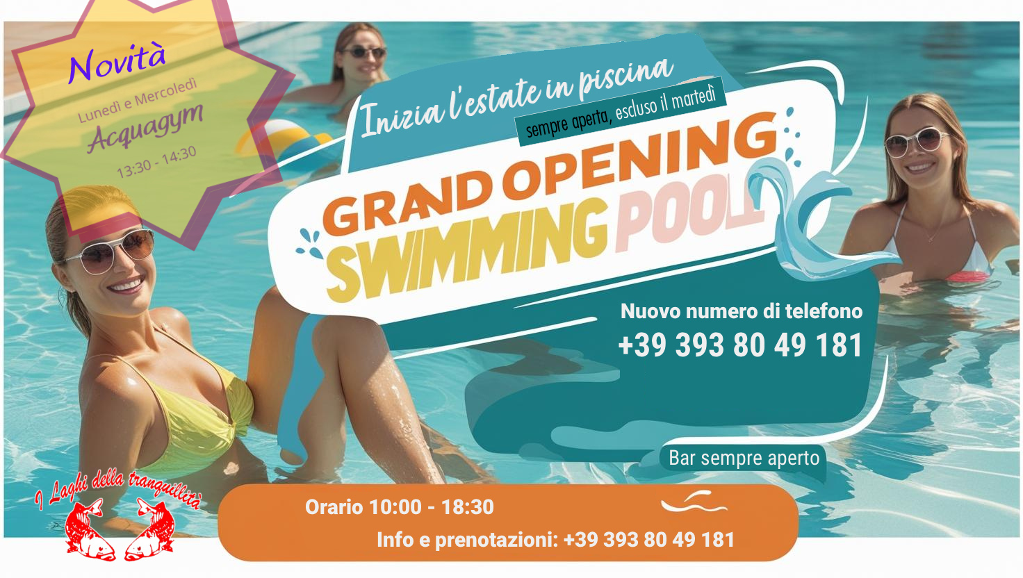 Laghi della Tranquillità Piscina aperta orari 2026